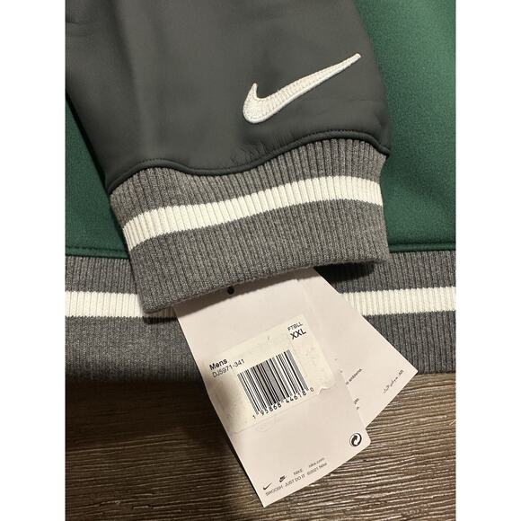 $230 Nike Team Green Letterman Jacket Full-Snap Men's Size XXL DJ5971-341 - Picture 4 of 11